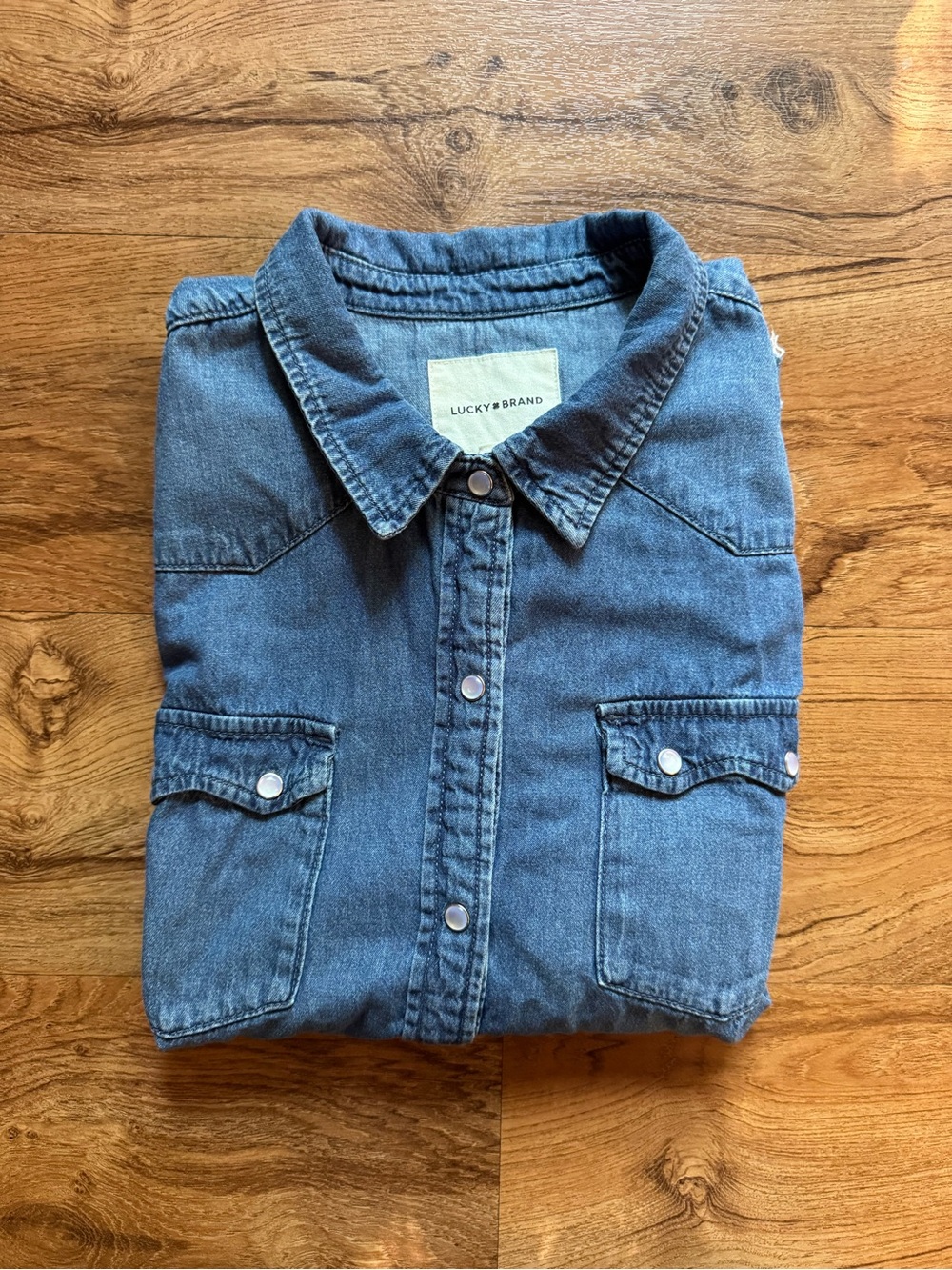 Lucky Brand Lightweight Denim Button-Down Shirt - Blue